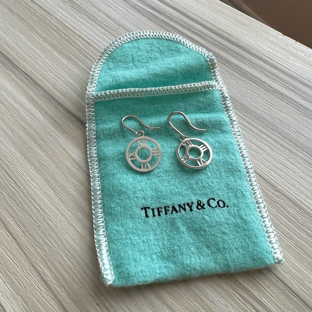 Tiffany & Co Sterling Silver Atlas Drop Earrings